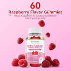 HMB & L-Leucine Gummies with Calcium, Amino Acid Supplement, L Leucine Supplements for Men & Women, Raspberry Flavor, 60 Count