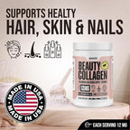 anocin Beauty Collagen Peptides Powder – Hydrolyzed Type I & III, Grass-Fed, Unflavored – Supports Skin, Hair & Nails with Hyaluronic Acid + Vitamin C – Dissolves Easily – 20 g Collagen per Serving
