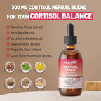 Cortisol Supplements for Women, Cortisol Wellness Liquid Drops, 16 in 1 Cortisol Detox Reducer w. Ashwagandha, Magnesium, L-Theanine, Folate for Relaxation & Hormone Balance, Strawberry
