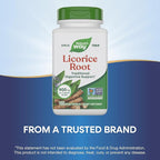 Nature's Way Licorice Root, Traditional Digestive Support Supplement*, 900 mg per 2-Capsule Serving, Non-GMO Project Verified, 100 Vegan Capsules (Packaging May Vary)