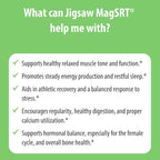 Jigsaw Health MagSRT | Magnesium Supplement with Vitamin B6, Folate & B12 | 60 Tablets | 15 Servings
