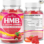 HMB and L-Leucine Gummies - 3000mg Combined HMB & L-Leucine per Serving. for Muscle Growth, Muscle Relief & Fast Recovery. Sugar-Free, Strawberry, 60 Gummies