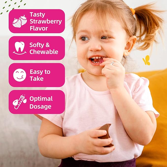 2 Pack Magnesium Gummies for Kids - Magnesium Glycinate Gummies with L-Theanine, Chamomile, Licorice, Vitamin B6, D for Kids & Adults Sleep, Muscle Relief & Nerve Bone - Strawberry 120ct