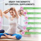 Cortisol Supplements Gummies for Women Sugar-Free Cortisol Gummies with Magnesium Glycinate Ashwagandha Rhodiola Rose Support Relaxation & Focus, Raspberry Flavor, 120 Count
