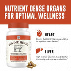 Left Coast Performance Grass Fed Beef Heart and Liver Supplement – Pasture-Raised in New Zealand, No Fillers or Flow Agents – Natural CoQ10 & Iron Support - Beef Organ Supplement – 180 Capsules