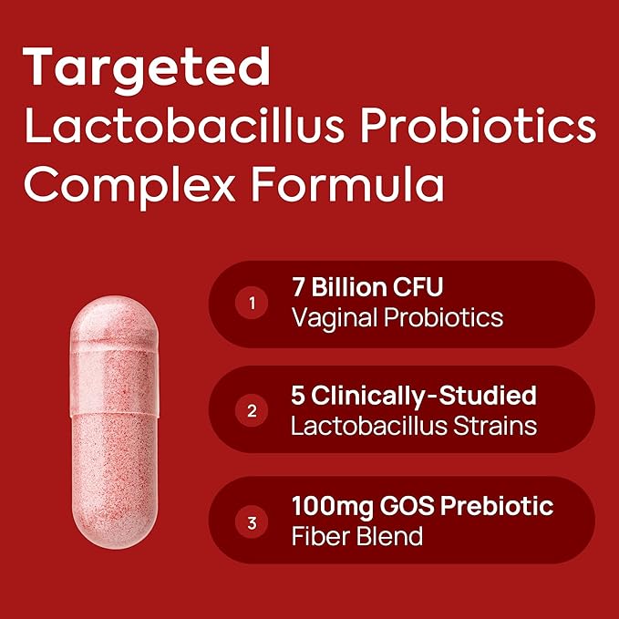 Vaginal Probiotics for Women - pH Balance, Healthy Vaginal Odor, Vaginal Flora, Yeast Balance, Immune Support - Prebiotics & Lactobacillus Probiotic, Mushroom, Cranberry, Pineapple, 60 CT