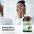 BIO KRAUTER® Cilantro for Detox Cleanse - Vegan Cilantro Capsules (Coriander Leaf Powder) 800 mg per Serving - Natural Detox & Antioxidant Supplement - 100 Capsules, Non-GMO Herbal Supplements