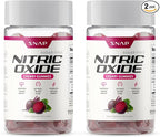 Snap Supplements Nitric Oxide Gummies - Beet Root Extract 300mg, Sugar Free Beetroot Supplement with Pomegranate Powder for Circulation & Natural Energy, 60 Vegan Gummies (2-Pack), Cherry Flavor