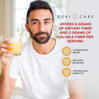 GeriCare Geri-Mucil Psyllium| 4-In-1 Orange-Flavor Psyllium Husk Powder| Daily Fiber Supplement| Sweetened Gluten-Free Fiber Drink Mix| Water-Soluble Husk Fiber Powder For Bowel Movement|13oz (2 Pack)