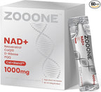 zooone NAD+ 1000mg Liquid Packets Supplement - Premium Nicotinamide Riboside & Resveratrol for Cellular Energy,Advanced NAD Booster for Men & Women (60 Pocket)