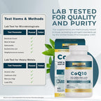 Nature's Lab CoQ10 200mg with Alpha Lipoic Acid & L-Carnitine - High Absorption Heart & Brain Support - Energy & Mitochondrial Function - 60 Capsules Gold