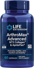 Life Extension ArthroMax® Advanced NT2 Collagen™ & AprèsFlex®, glucosamine sulfate, Boswellia (Indian Frankincense), Joint Health, Mobility, Gluten-Free, Non-GMO, 60 Capsules