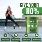 Juce SG7 Sport Greens Powder Supplement | Organic Plant Based Protein | Green Juice Powder | Probiotics | Mushrooms | Mixed Berry Flavor | 30 Servings | By Terra Kai Organics