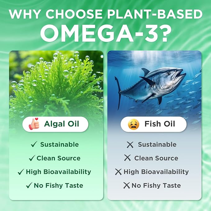 Vegan Omega-3 Gummies 1000mg, Omega 3 Fish Oil Alternative for Adults, Algae-Based DHA 600mg & EPA 300mg + Vitamins A, C, E, Zinc, Supports Overall Wellness, No Fish Taste, 60 Count