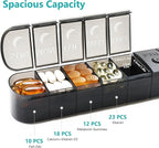 FHORAIN XL AM PM Pill Organizer 2 Times a Day, Fade Resistant Extra Large Weekly Pill Box 7 Day, Double-Sided 14 Compartments for Vitamins, Fish Oil, Supplements & Gummies (Black)