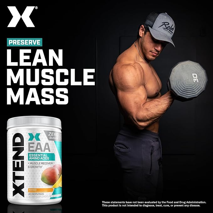 Xtend Scivation EAA + BCAA Powder | Muscle Recovery & Lean Muscle Growth | 9 Essential Amino Acids for Intra Workout or Post Workout Recovery | 10g EAAs Per 2 Servings | Blood Orange 40 Servings