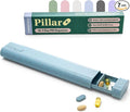 Pillar Plus - Aesthetic 7 XL Day Pill Organizer | BPA-Free Wheat Straw Medicine Case | Pretty Travel & Home Tablet Vitamin Organizer | Cute Weekly Pill Box | Travel Medicine Organizer (Powder Blue)