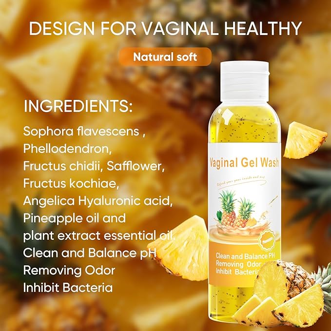 Feminine Wash & Yoni Soap Bar & Yoni Oil for Women pH Balance, Pineapple Yoni Wash for Moisturizing Remove Odor, 5.07 Fl.Oz Feminine Wash 1 Fl.Oz Feminine Oil & 3.53oz Yoni Bar