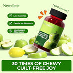 NEWELLME ACV Gummies with the Mother & B12 – Sugar-Free, Great-Tasting Vegan Gummies for Digestion, Metabolism & Daily Energy Support, 180 Count