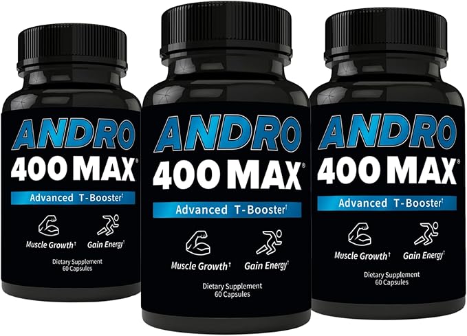 Andro400 Max Advanced T-Support & Nitric Oxide Booster – Traditional Tongkat Ali 100:1 Extract with L-Arginine & L-Citrulline – Supports Circulation and Physical Performance – 180 Capsules