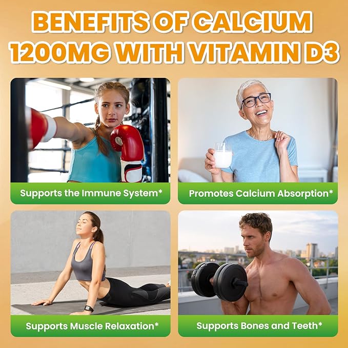Calcium Citrate Gummies - 1200mg Calcium Gummies Supplements for Women & Men with Vitamin D3, K2, Magnesium, Zinc High Absorption for Bone, Muscle & Immune Support, Pineapple Flavor, 120 Count
