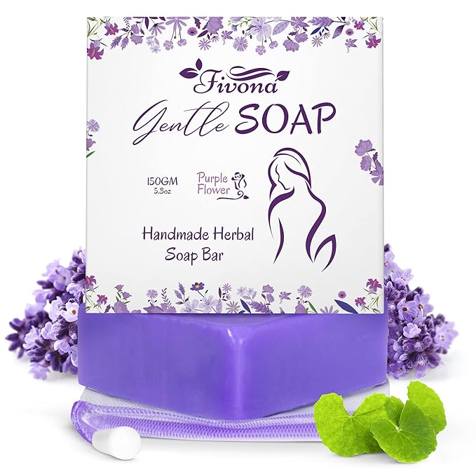 FIVONA Feminine Yoni Soap Natural Herbal Bar with Foaming Bag Perfect for Intimate V Care and Body Wash 5.3 oz