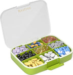 Restree Pill Organizer, Large & Waterproof Travel Pill Case, Adjustable Dividers for Daily Vitamins, Supplements, Fish Oil - Portable Medicine Box for Home & On-The-Go, 9 Compartment (Green)
