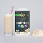 Sunwarrior Organic Plant Based Protein Powder | Vegan Organic Protein Powder with BCAA Amino Acids Plus Recovery Minerals & Botanicals | Non-GMO Soy Dairy & Gluten Free (Cake Batter, 20 Servings)