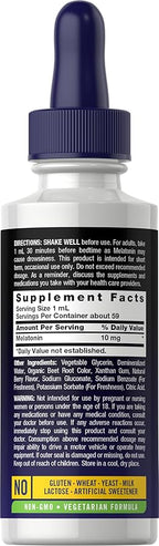 Carlyle Melatonin 10mg | 2 fl oz Liquid Drops | Berry Flavor | for Adults | Non-GMO, Vegetarian Supplement