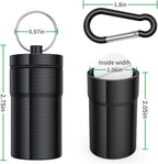 Urekt Portable Pill Case Keychain (2 Pack), Large Waterproof Aluminum Pill Box for Round Glucose Tablets & Critical Medicine, Small Pill Holder Travel Pill Container Bottle with Carabiners