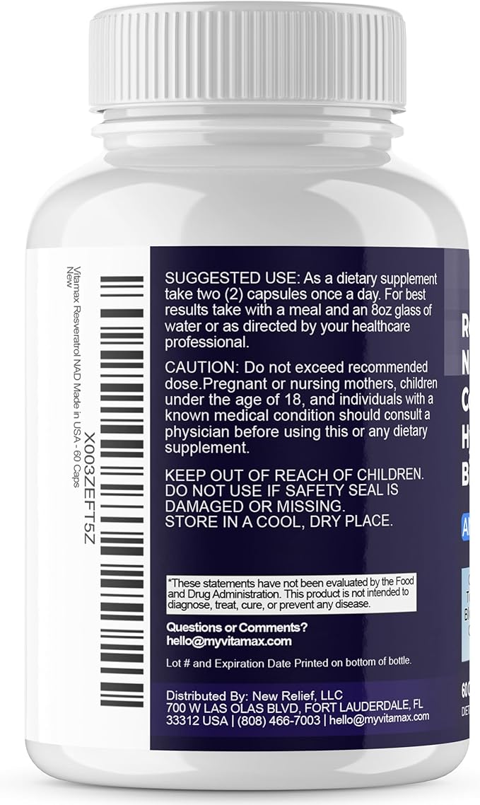 Vitamax Resveratrol NAD+ Berberine Hyaluronic Acid - Biotin Grape & Blueberry + NAC - Collagen Peptides - Hair, Nail, Skin & Joint Supplement - 21-in-1 Women and Men - Made in USA - 120 Count