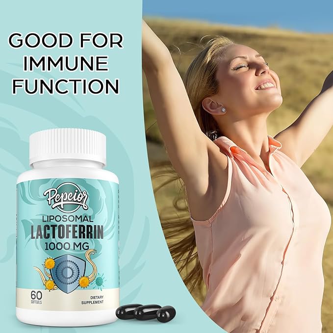 Liposomal Bovine Lactoferrin 1000 mg - for Iron Absorption & Immune Function Lactoferrin Supplements for Adults, 60 Softgels (2 Bottle)