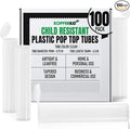 Kopperko Travel Medicine Container (116mm, 4.6 Inch 100-Pack) | Child Resistant Plastic Storage Tube | Mini Storage Tube for Spices | Airtight, UV Resistant & Waterproof (Clear Plastic)