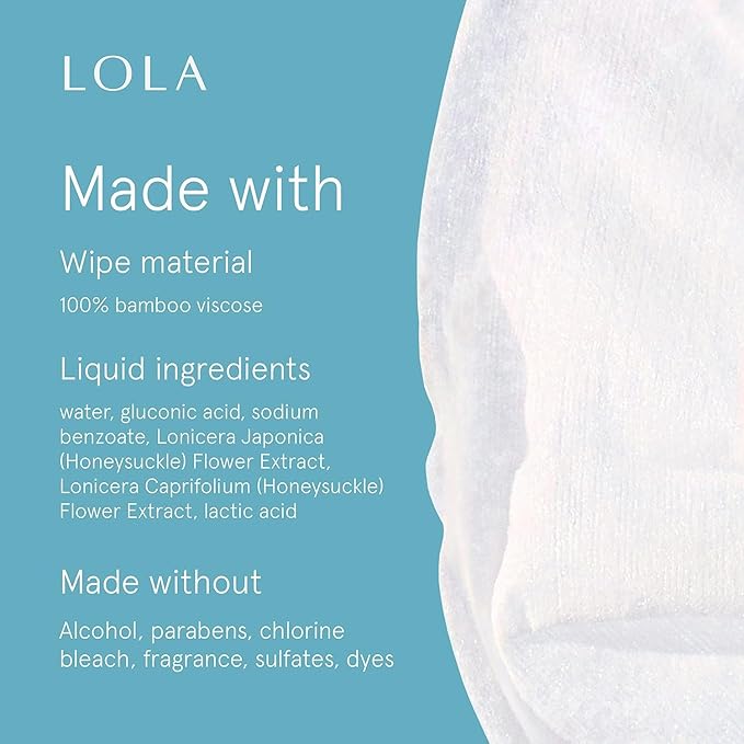 LOLA Cleansing Wipes - Feminine Wipes, Vaginal Wipes, pH Balance & Body Wipes for Women, 32 Count (Pack of 3)