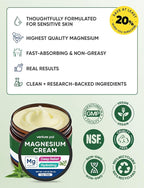 Venture Pal Topical Magnesium Cream, Fast-Absorbing Magnesium Moisturizing Lotion with Coconut Oil, Shea Butter & Hyaluronic Acid, Suitable for Kids