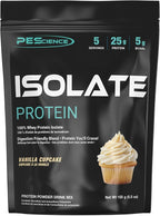PEScience Isolate Whey Protein Powder, Vanilla Cupcake, 5 Servings, 100% Whey Protein Isolate, Low Carb, Fast Absorbing Post Workout Shake for Men and Women
