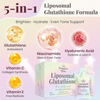 Liposomal Glutathione Liquid 1000mg – High Absorption Glutathione Supplement – Skin Brightening & Antioxidant Support – Beauty & Glow Formula for Women – Grape Jasmine Flavor – 30 Pouches