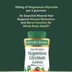 Nature’s Bounty High Absorption Magnesium Glycinate Gummies, 100 mg Magnesium Per Serving, Whole Body Health, No Stick Gummy, Peach Mango Flavor – Vegetarian & Gluten Free – 60 Count/30 Servings