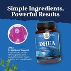 DHEA Supplement for Women & Men - DHEA 100mg per Serving Capsules for Hormone Balance - Promotes Mood Stability Healthy Brain Function & Energy - Dehydroepiandrosterone Capsules - 180 Count