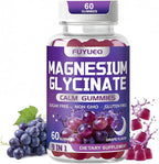 Magnesium Glycinate Gummies, Sugar Free, High Absorption, Gentle on Stomach, Chewable, Grape Flavor, 60 Count (Pack of 1)