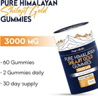 Shilajit Gummies - Himalayan Natural Shilajit Gummies 3000mg - Zinc, Ashwagandha - Natural - No Added Sugar - 60 Count
