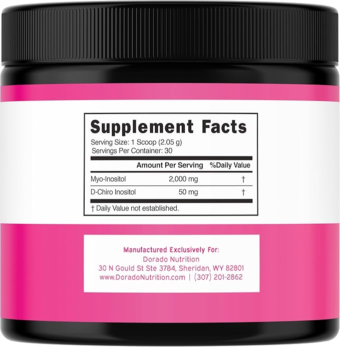 Myo-Inositol & D-Chiro Inositol Supplement Powder (2050mg Per Serving Ideal 40:1 Ratio Myo Inositol,30 Day Supply) For Hormone Balance for Women & Ovarian Health - Third Party Tested, Vegan & USA Made
