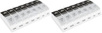 EZY DOSE Weekly (7-Day) AM/PM Pill Case, Medicine Planner, Vitamin Organizer, Small Pop-Out Compartments, 2 Times a Day, Black and Clear Lids (Pack of 2)