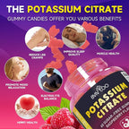 Potassium Citrate Gummies for Adults, Sugar-Free Potassium 1000mg Support Leg Cramps & Electrolyte Balance High Potency 60 Count