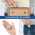 Small Pill Organizer,Birth Control Pill Case,Medicine Container,Round Pillbox Holders,Compact Pill Organizer(Champagne)