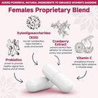 DRFOSTER Vaginal Probiotics for Women pH Balance with Prebiotics & Cranberry - Womens Probiotic Feminine Care Promote Healthy Vaginal Odor & Vaginal Flora, Support Gut Health & UTI - 90 Vegan Capsules