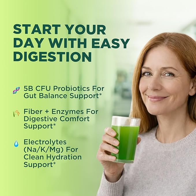 Keto Vitals Keto Electrolytes Plus Greens Superfood Powder Packets - 30 Servings Super Greens Powder Packets with Sugar Free Electrolytes for Hydration, Gut Health & Digestion - Green Drink Mix