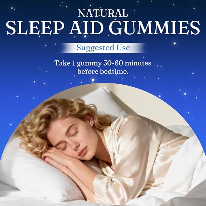 JRR LyraSleep Natural Sleep Aid Gummies - Fall Asleep Quickly and Gently in 30 Minutes- Effective Melatonin 6 mg Sleep+ Gummies for Adults a Restful Night's Sleep -60 Count (1pc)