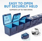 2-Pack Weekly Large Pill Organizer for Travel, 7 Day Pill Boxes and Organizer, Big Compartments Pill Case AM PM,14 Day XL Medication Organizer Dispenser for Fish Oils, Vitamin Holder Supplement
