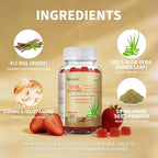 DGL Gummies | Deglycyrrhizinated Licorice Root Extract, Quercetin, Aloe Vera, Anise Seed Powder | Gut Health, Stomach Soothe, Gerd Support, Digestive Comfort | Gluten Free, 60 ct(Strawberry Flavor)